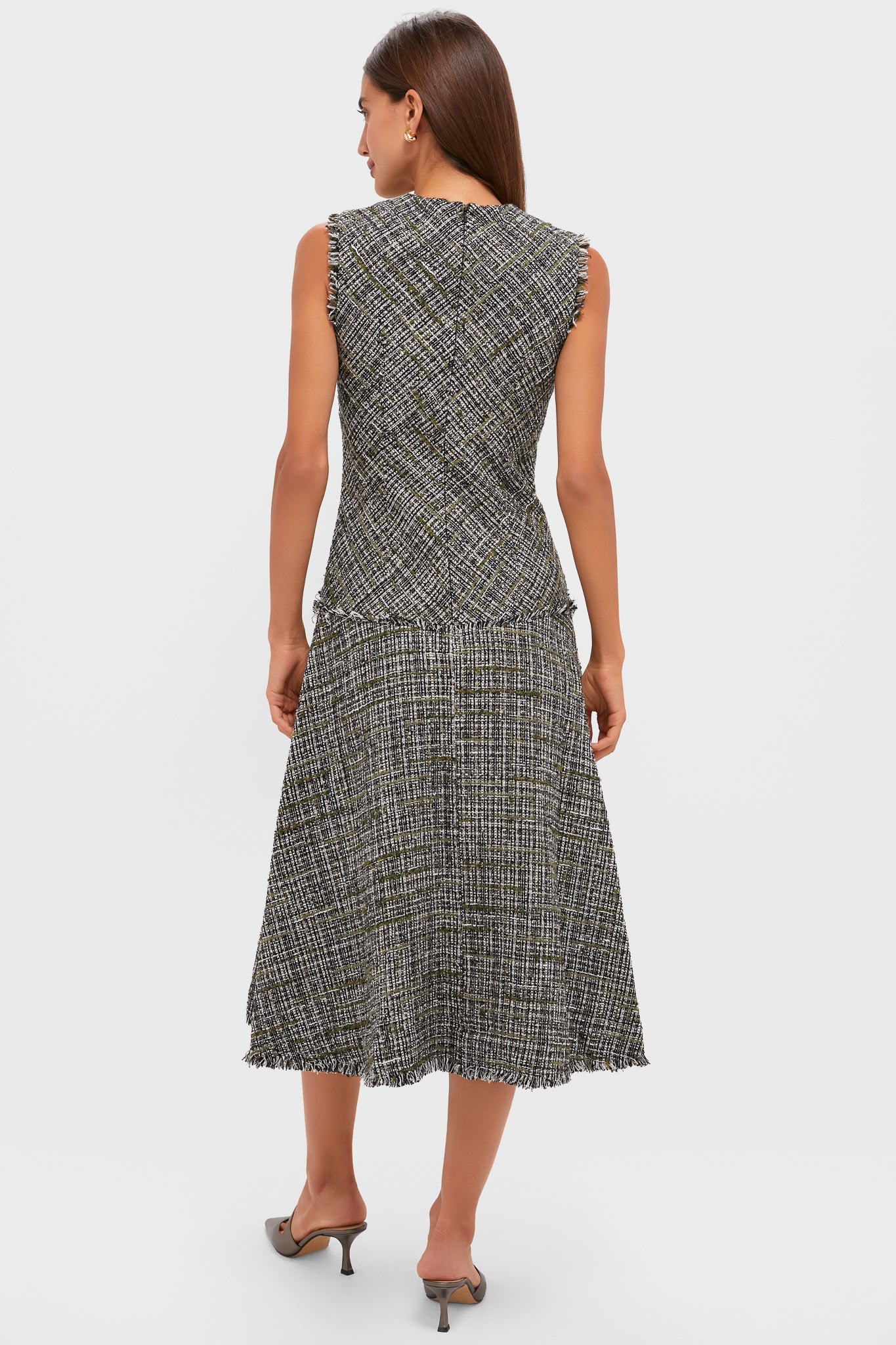 Dark Olive Sleeveless Midi Dress