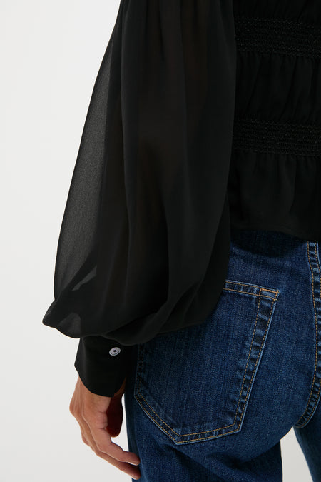 Black Georgette Adeline Top