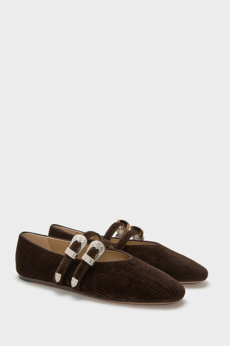 Chocolate Corduroy Claudia Slippers