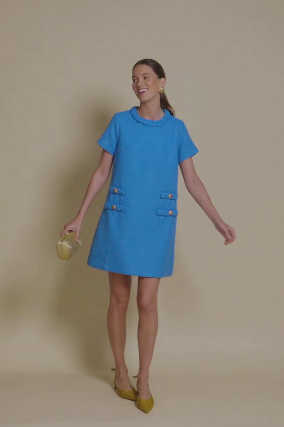 Capri Blue Tweed Jackie Dress