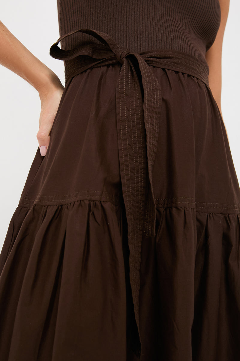 Exclusive Brown Sleeveless Maxi Dress