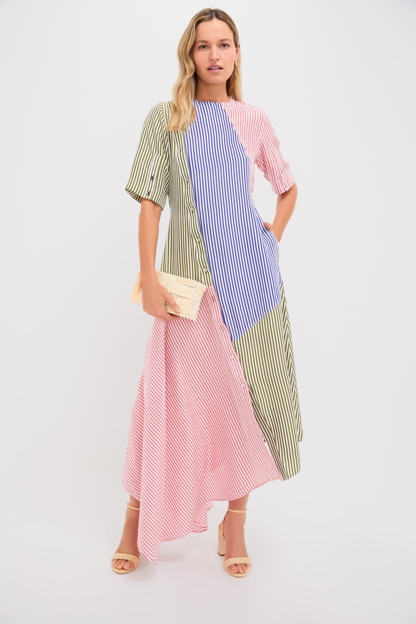 Linear Cobalt Matcha Salmon Infinity Dress