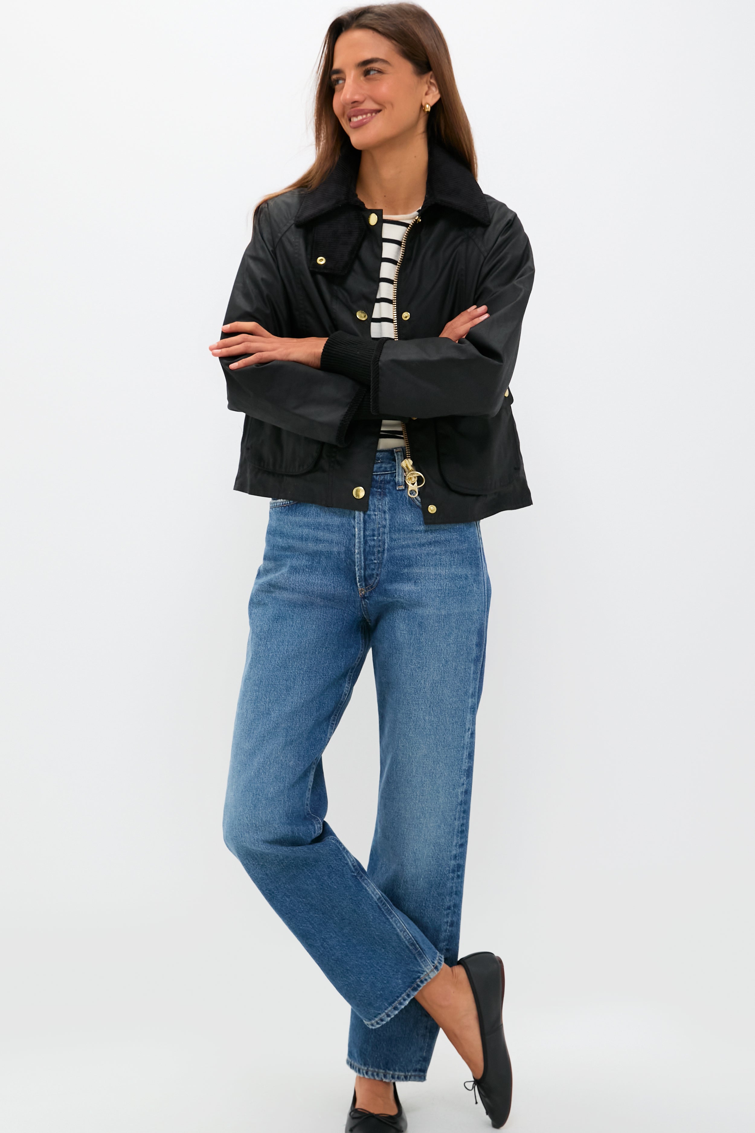 Black Cropped Beadnell Wax Jacket | Barbour Black Cropped Beadnell Wax Jacket | Barbour