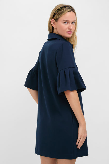 Navy Crepe Massey Dress