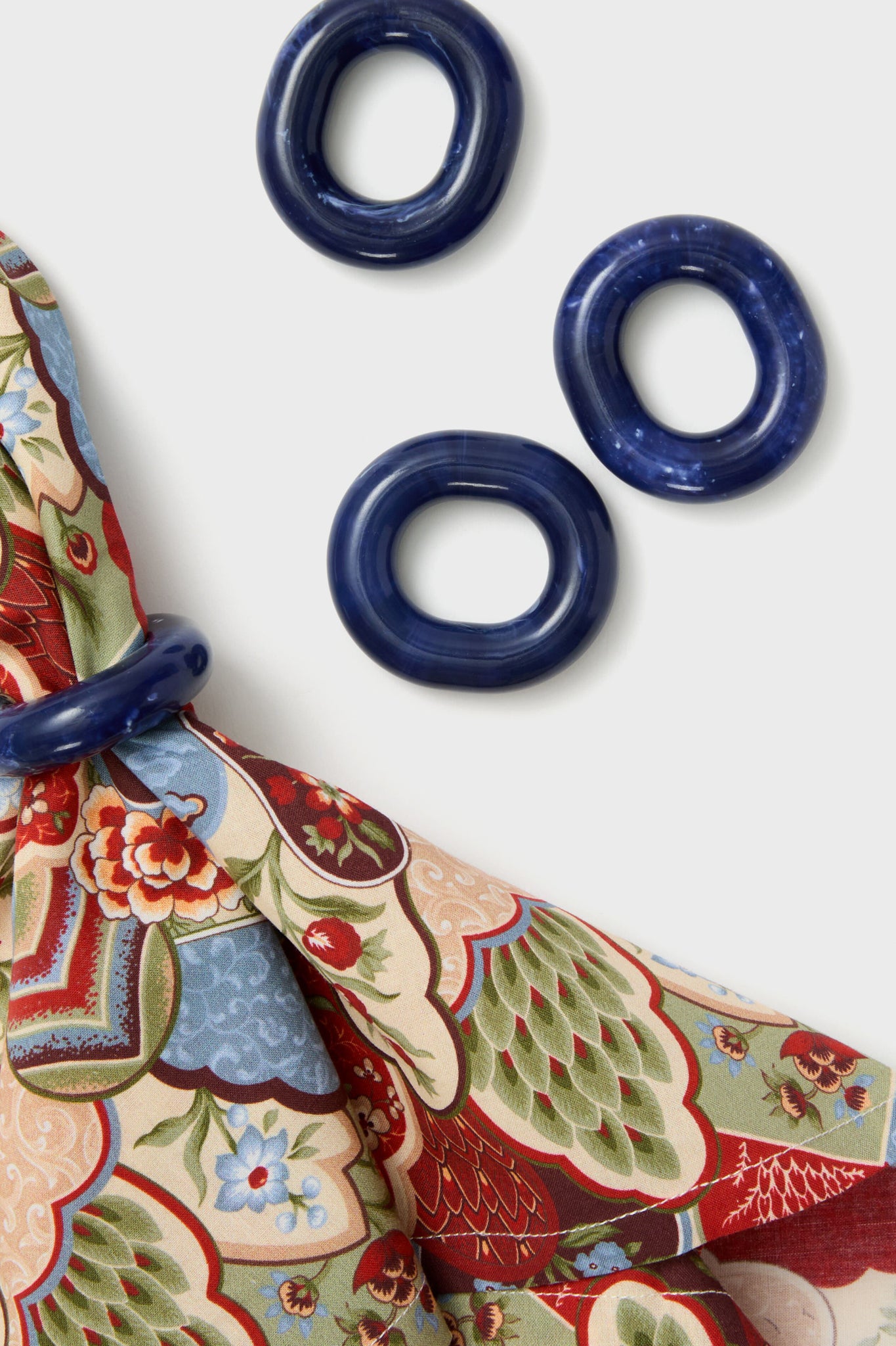 Navy Catena Link Napkin Rings Set of 4