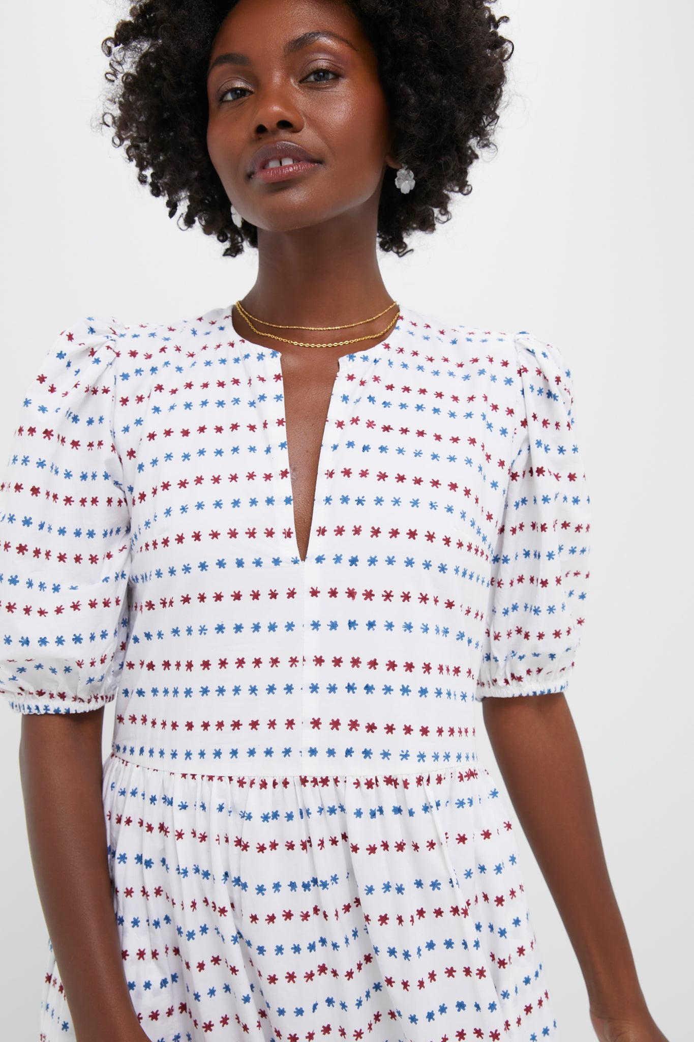 Exclusive Ellis Blue Puff Sleeve Maxi Dress