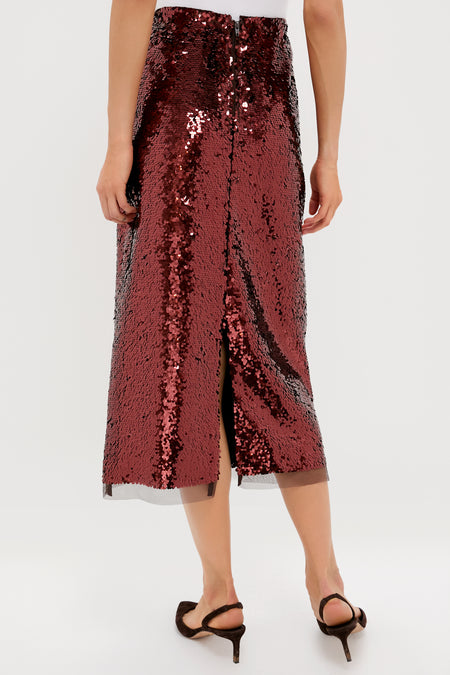 Radiant Bronze Sequin Phillips Midi Skirt