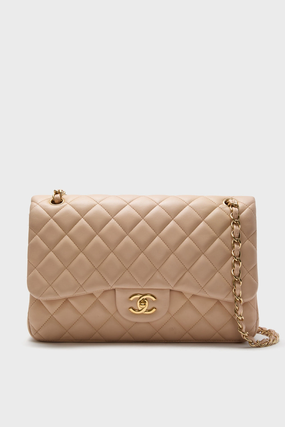 CHANEL Beige Classic Jumbo Flap Bag