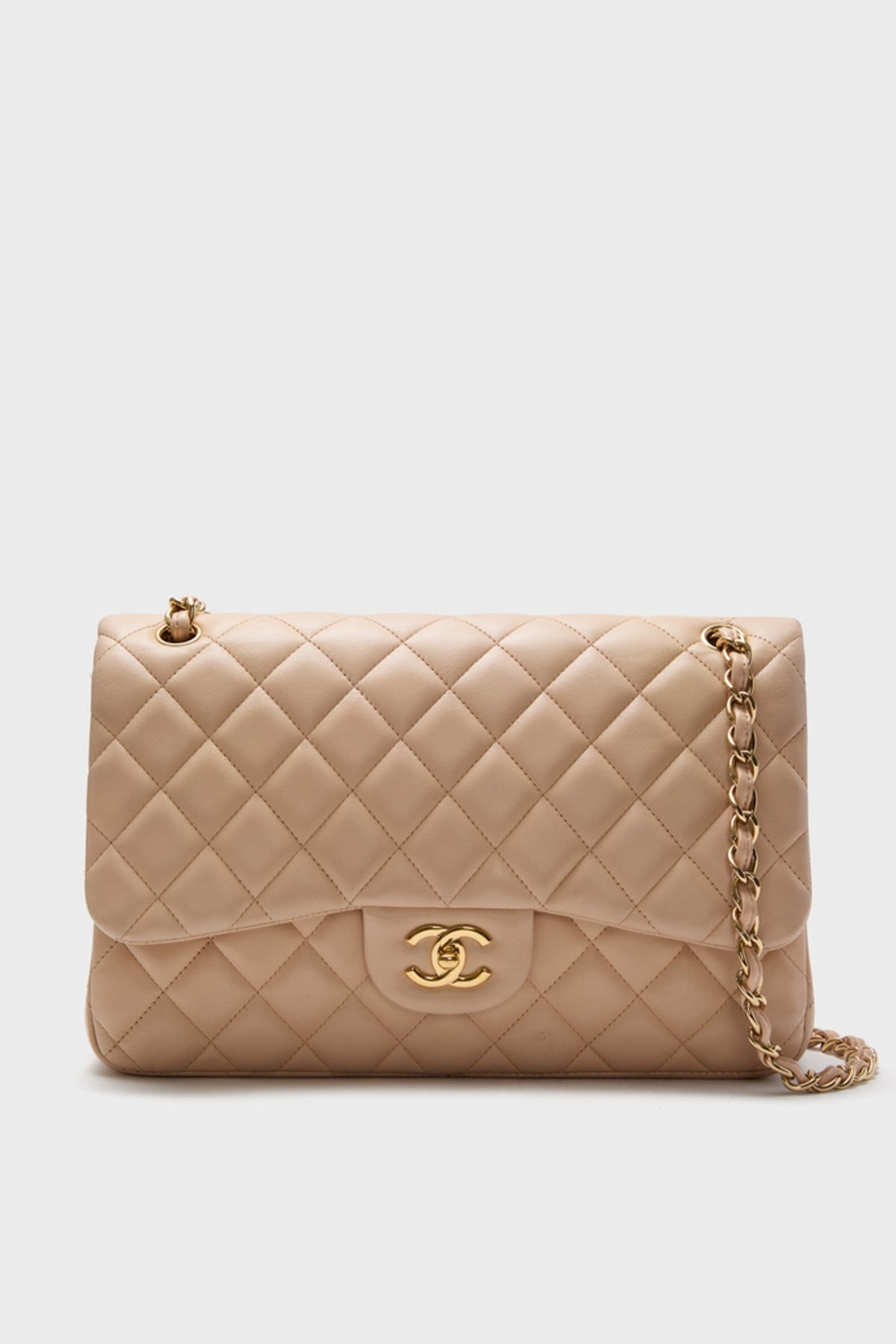 CHANEL Beige Classic Jumbo Flap Bag