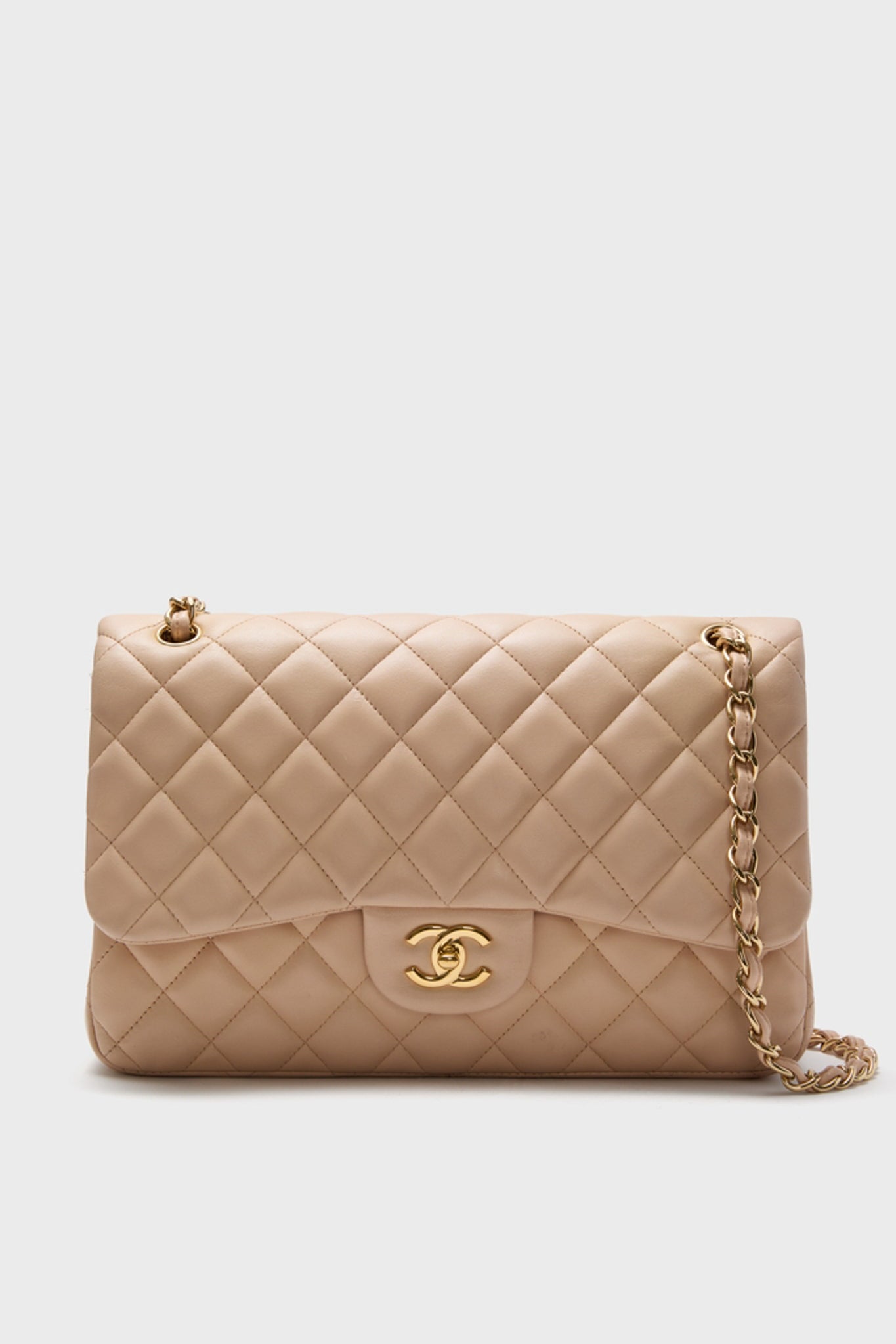 CHANEL Beige Classic Jumbo Flap Bag
