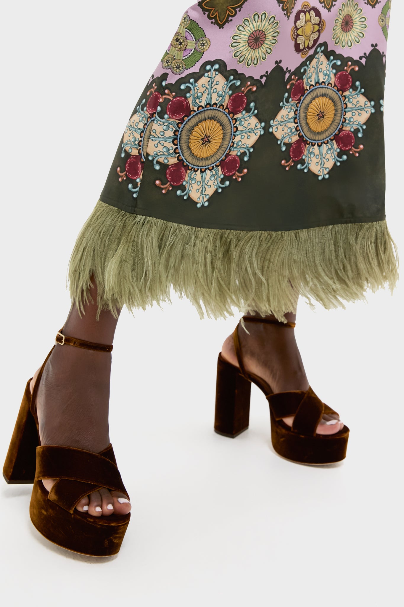 Dark Brown Velvet Loretta Heels