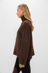 Chocolate Boucle Hannah Turtleneck Sweater