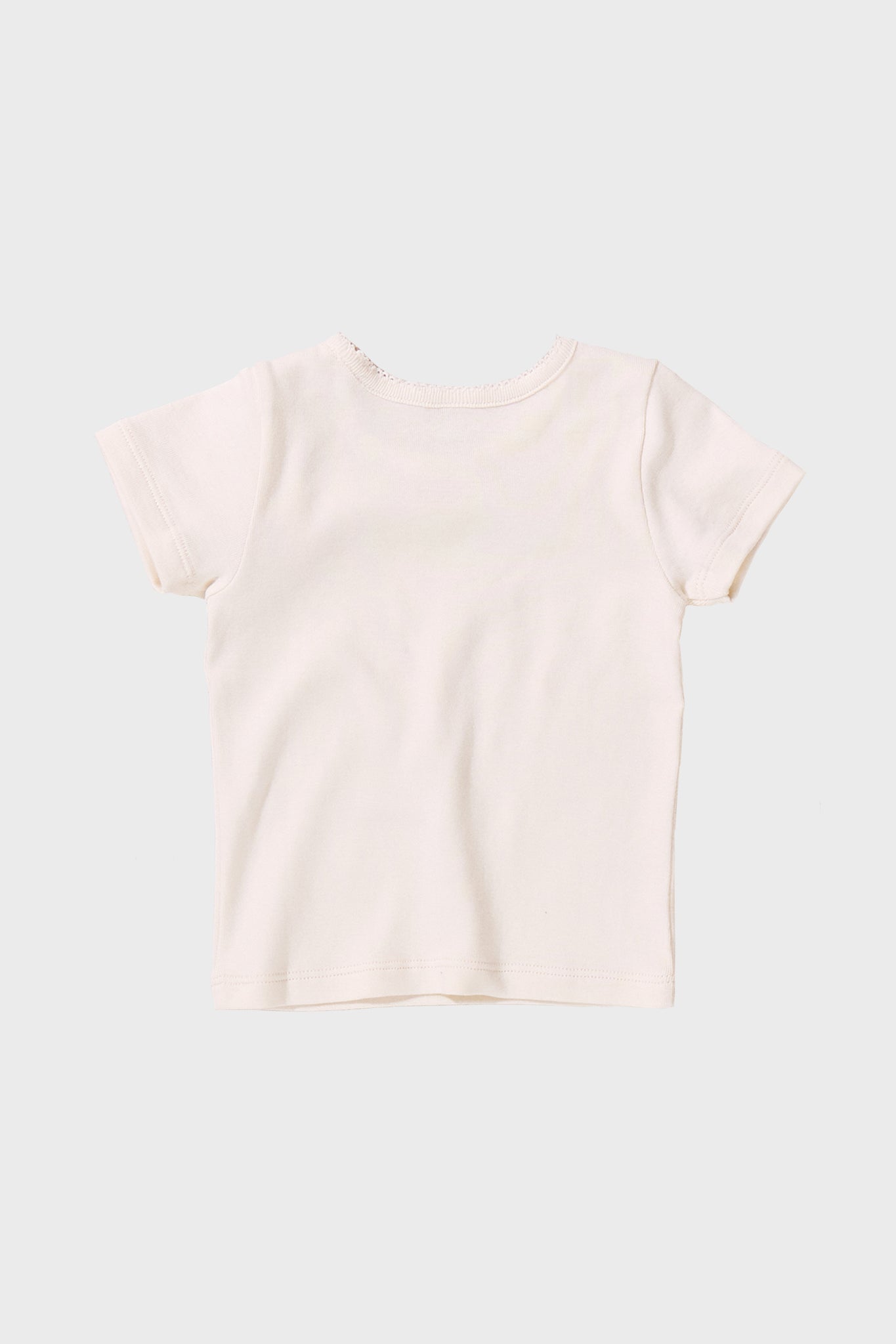 Cream Short Sleeve Seesaw Rib T-Shirt