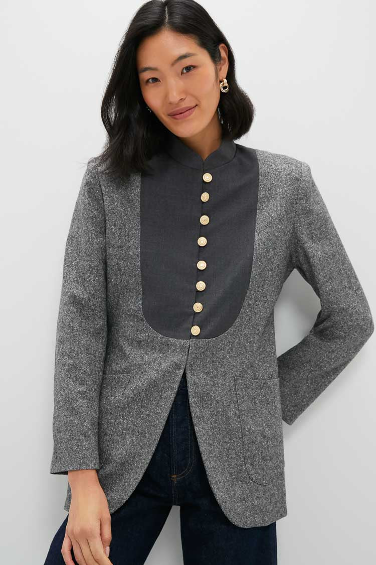 Speckled Grey Jenny Flannel Jacket | DESTREE