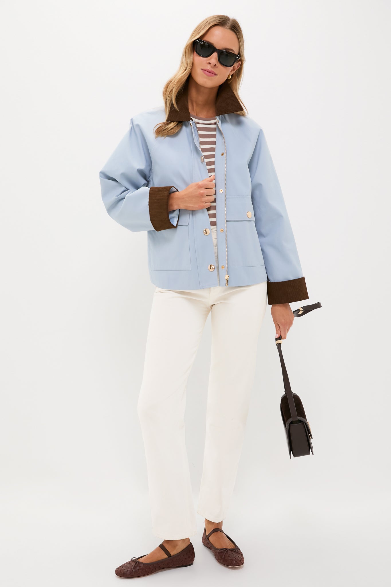 Chacott ライトブルー レイヤードウェア Ice Blue & Chocolate Liam Chore Jacket | Hyacinth House