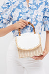 White and Natural Charli Box Bag