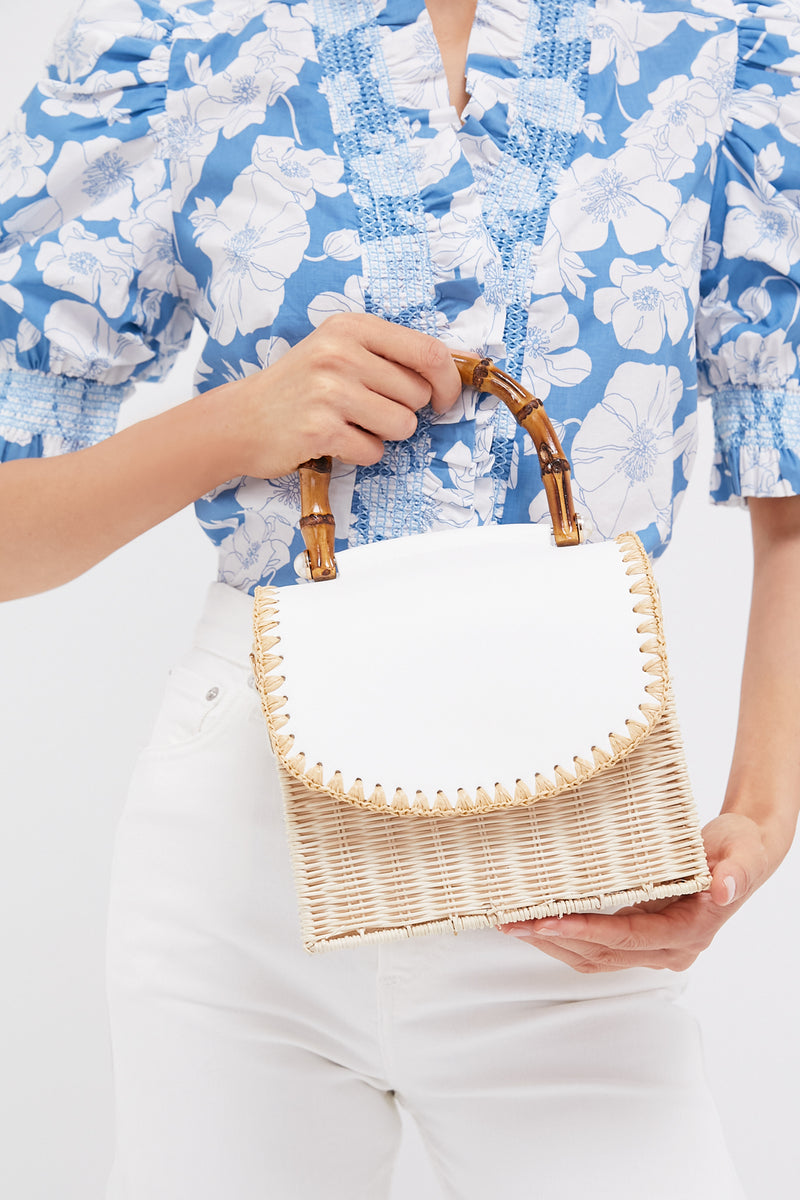 White and Natural Charli Box Bag