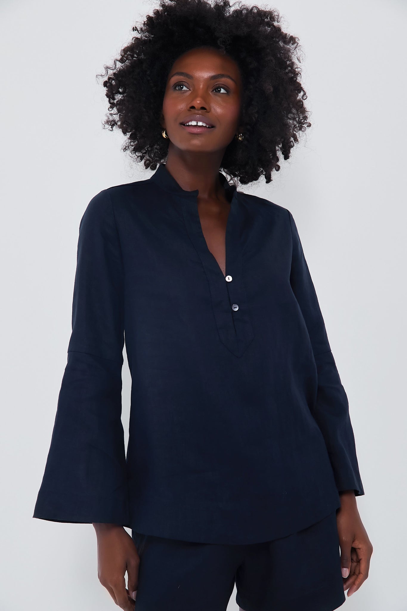 Navy Linen Eleuthera Popover | Tuckernuck x India Hicks
