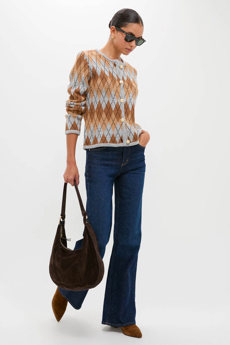 Brown & Grey Argyle Caspian Cardigan