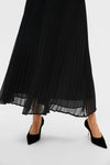 Black Drapey Twill Raquel Dress