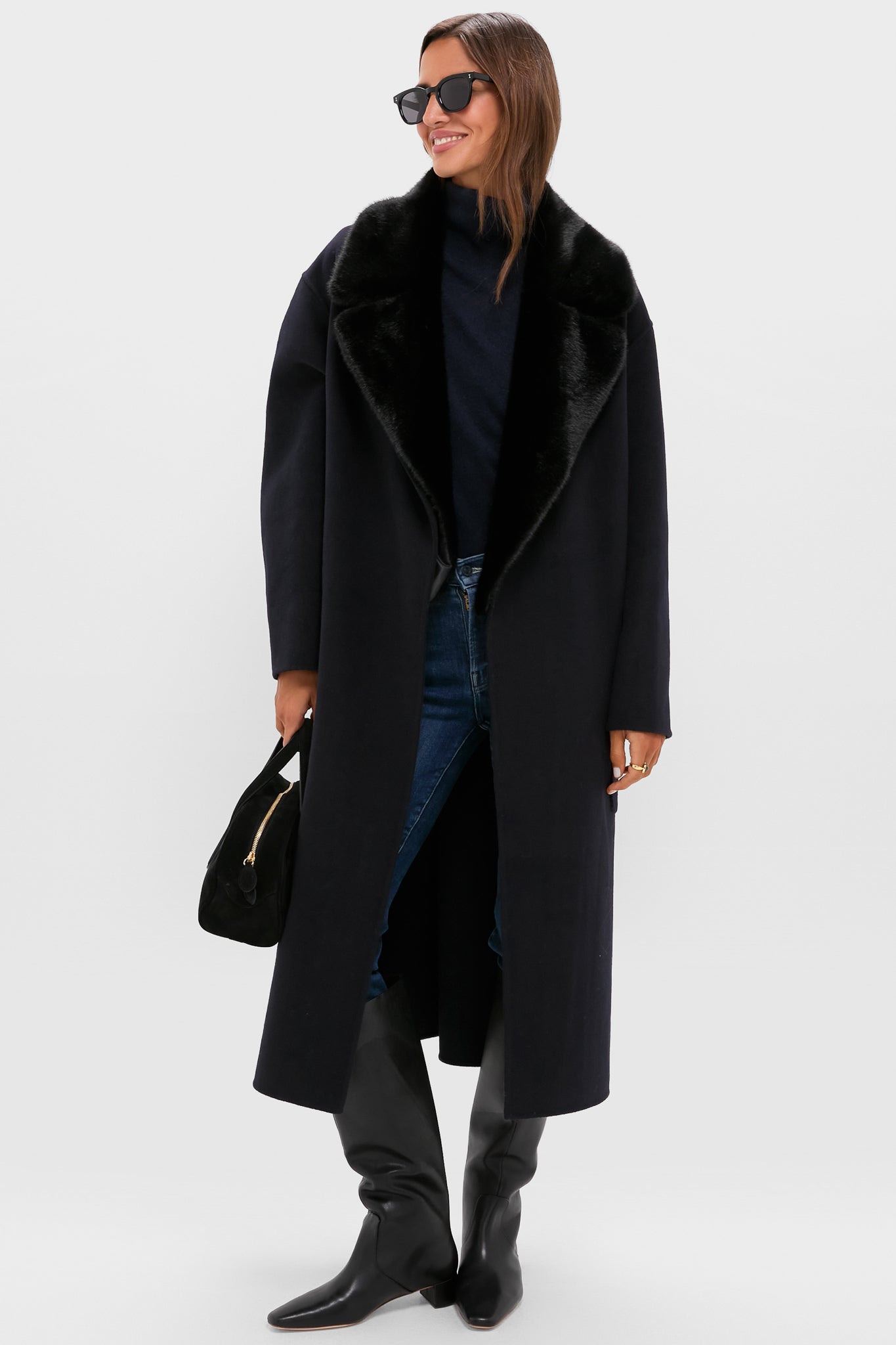 Navy Wool Trinity Coat