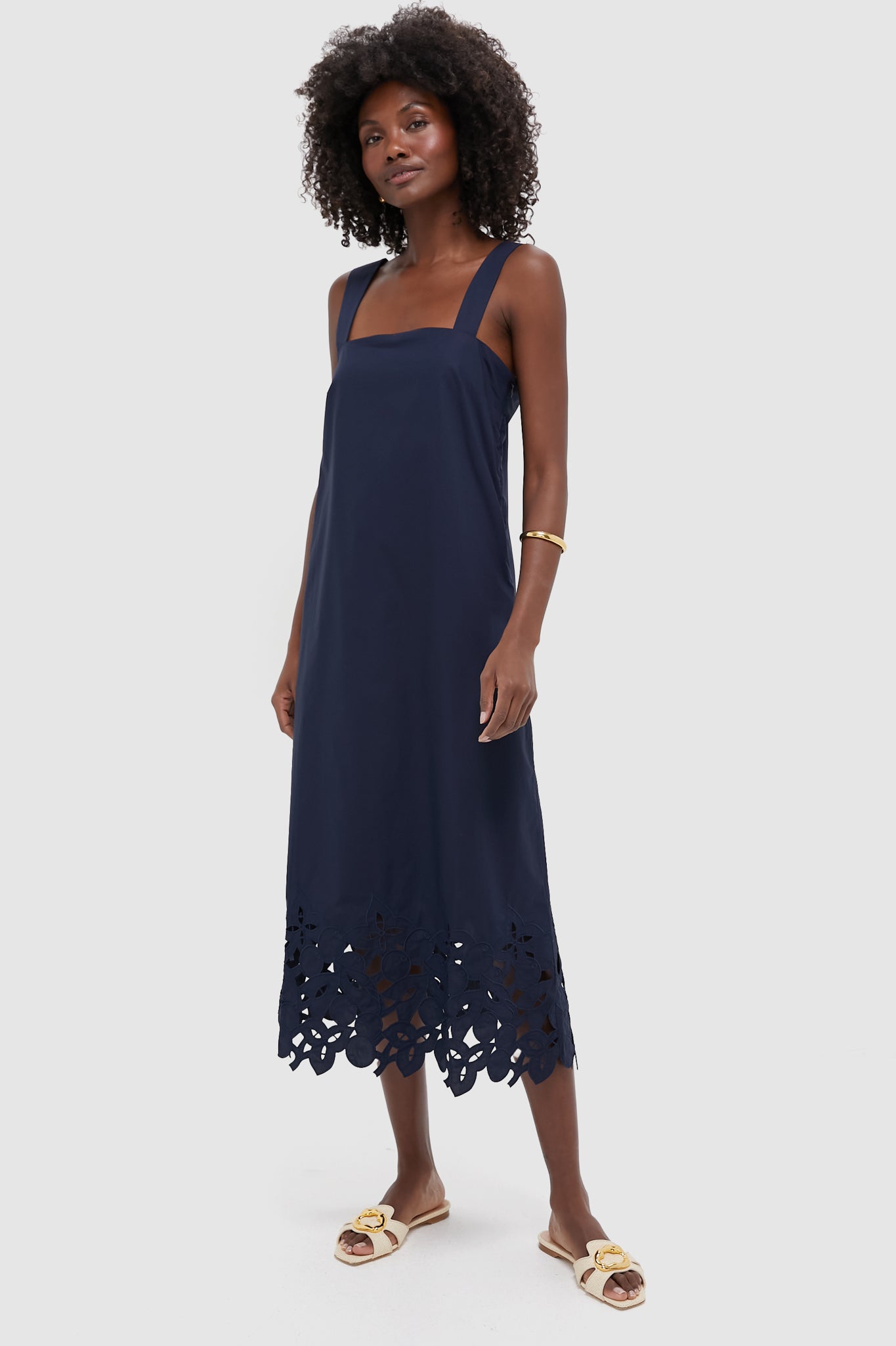 Navy Cotton Eyelet Moria Dress | Tuckernuck