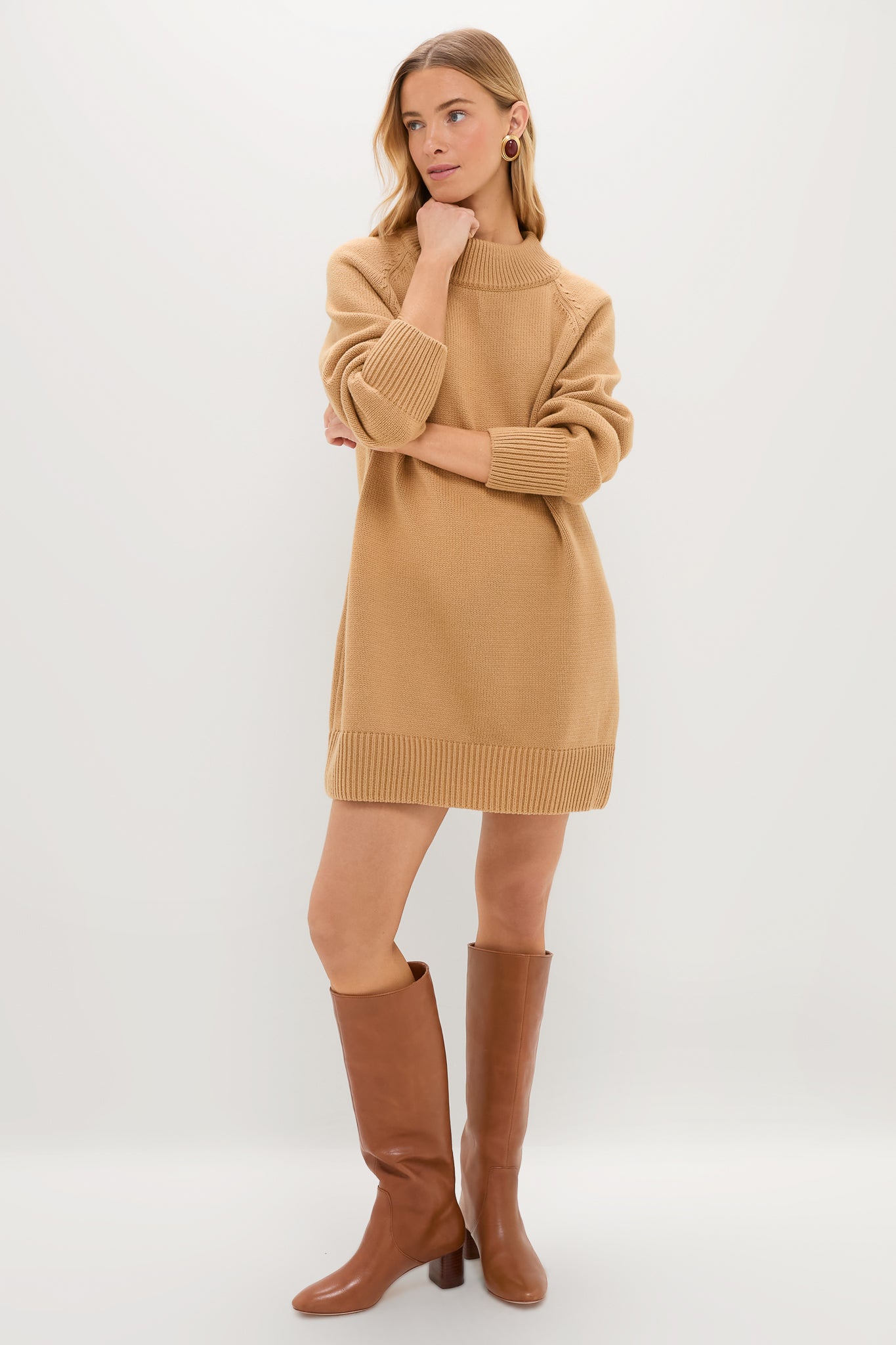 Heavyweight Camel Kristen Sweater Dress