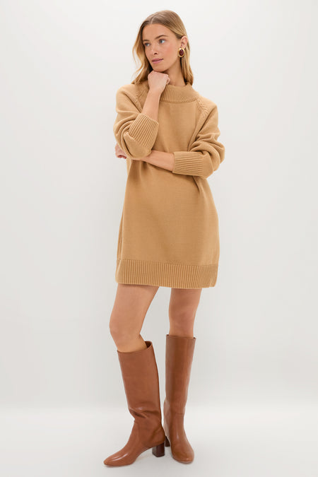 Heavyweight Camel Kristen Sweater Dress