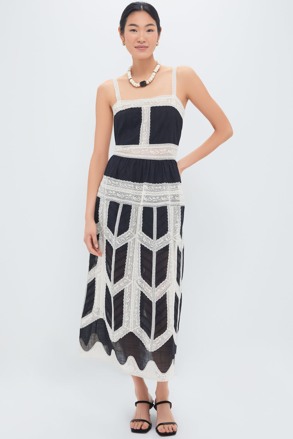 Black and Cream Rhiannon Lace Slip Dress | Zimmermann Black and Cream Rhiannon Lace Slip Dress | Zimmermann