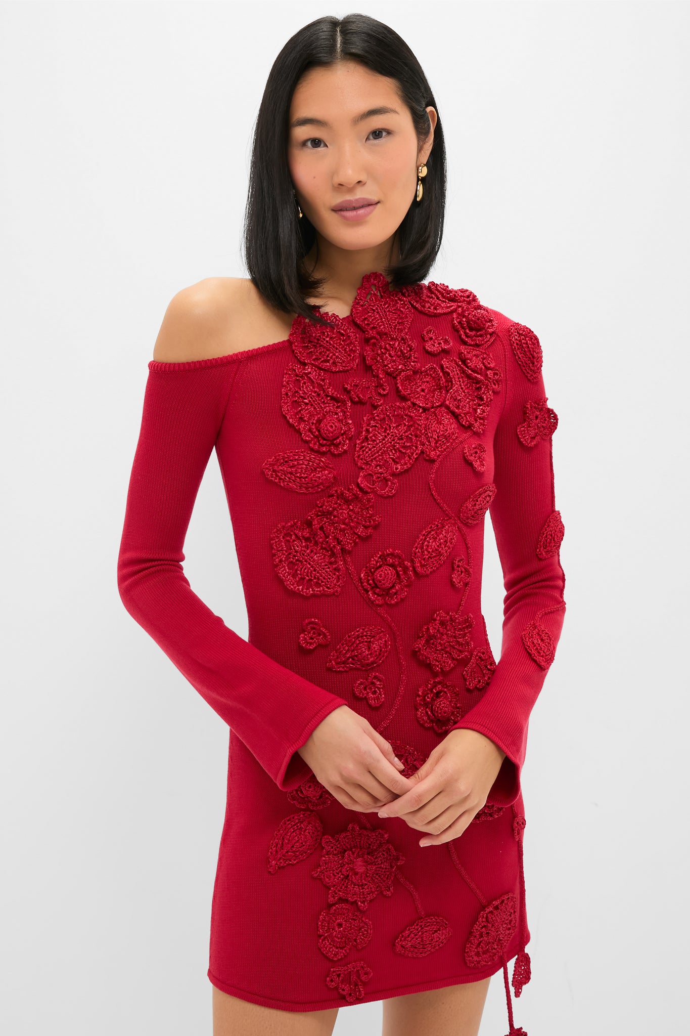 knitted jumper dress for women Cables sweater dress in Cashmere Women ecru main image 1