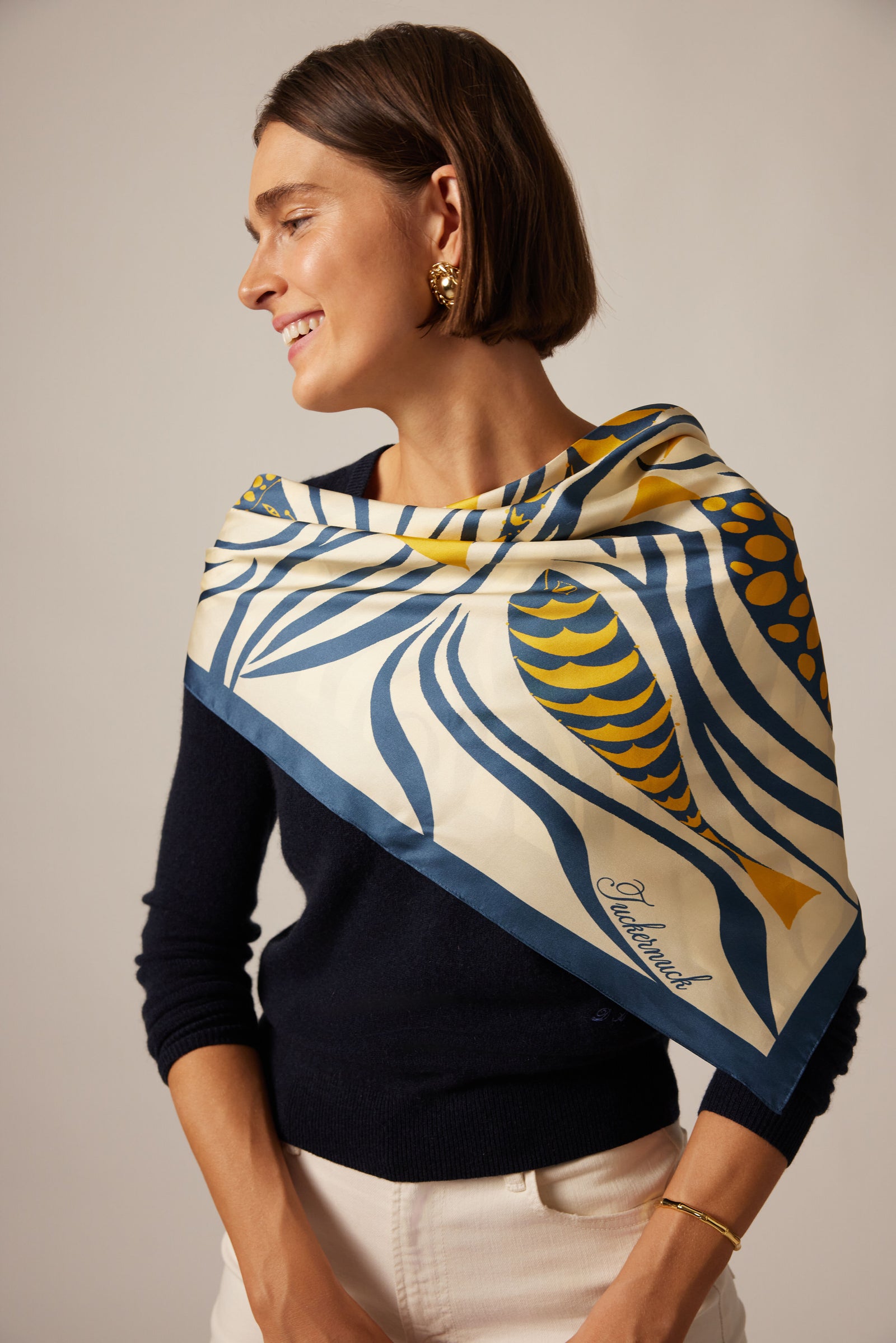 Navy Cashmere V-Neck Sweater