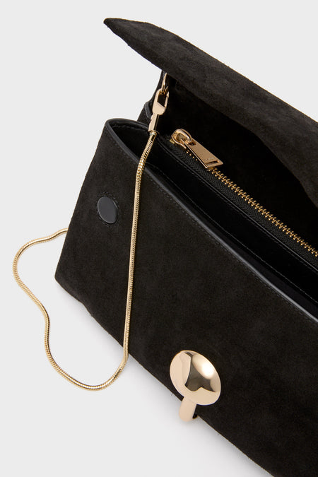 Black Amaya Suede Clutch