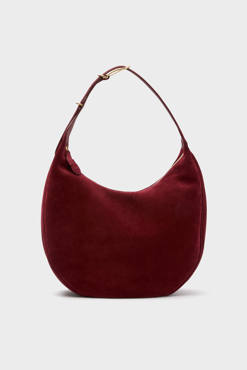 Maroon Suede Moon Hobo