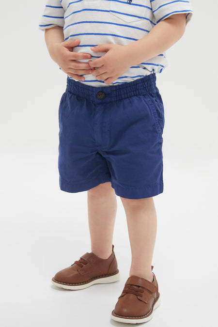 Boys Light Navy Parachute Twill Relaxed Fit Easy Short