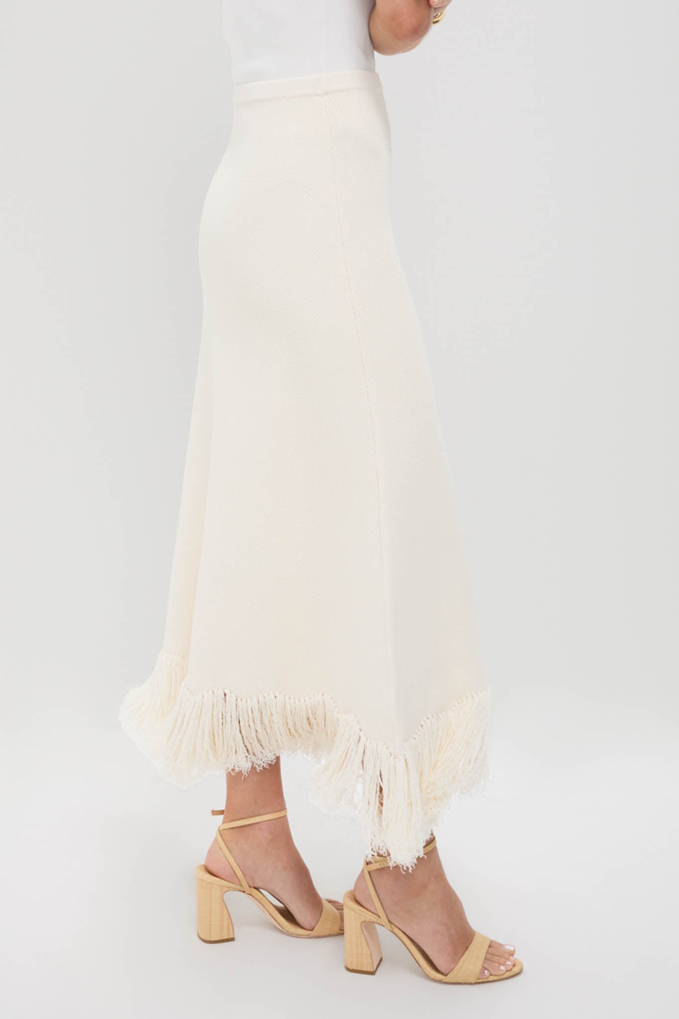 Parchment Clarissa Fringe Knit Skirt