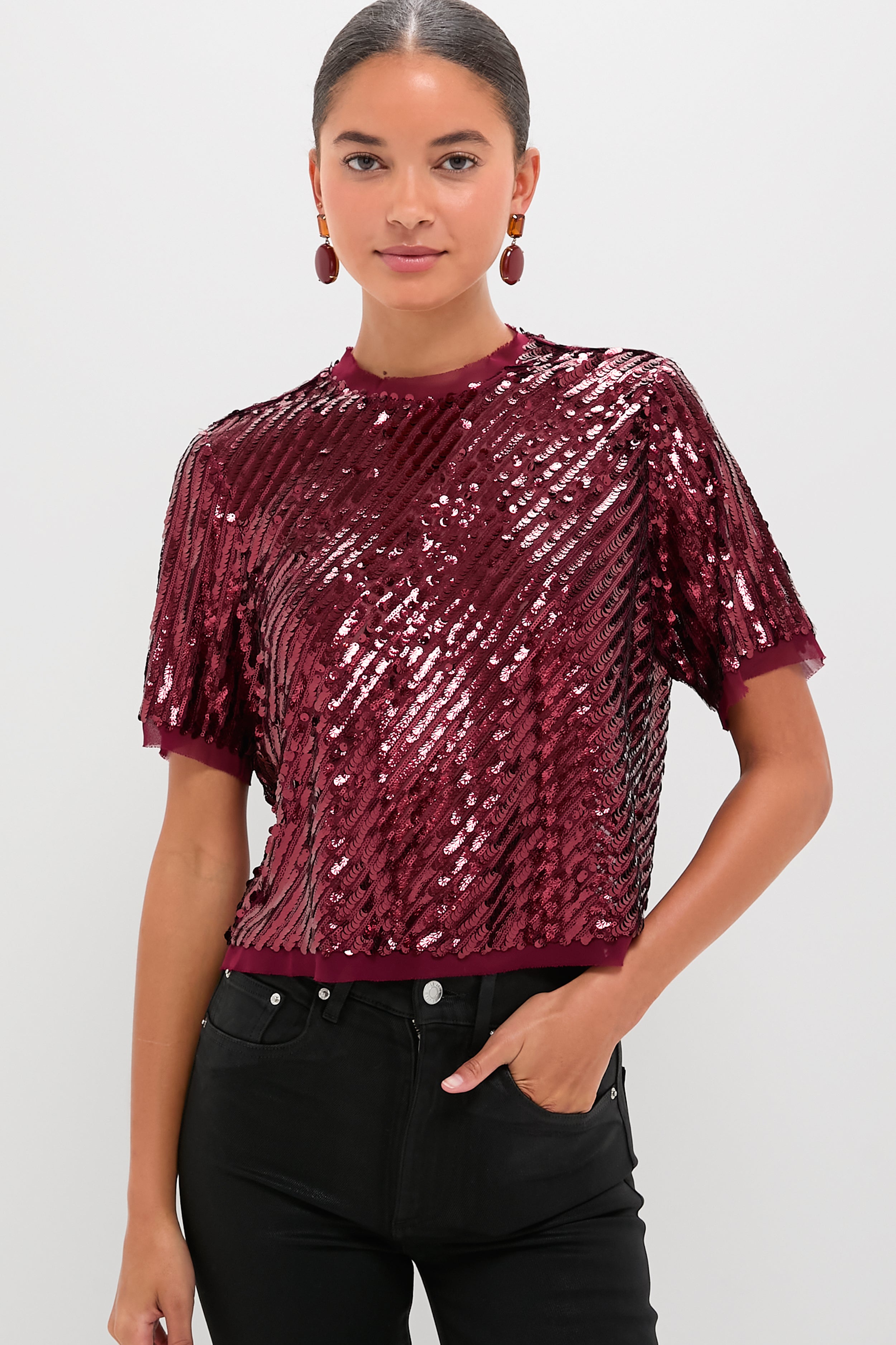 Mulberry Sequin Pixie Top