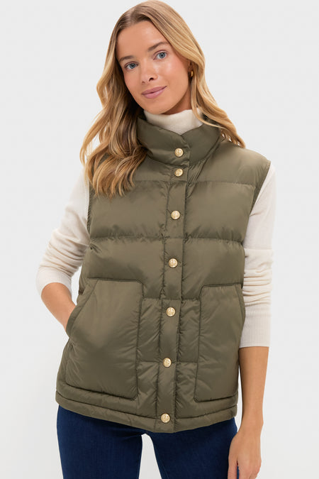 Olive Green Inez Puffer Vest