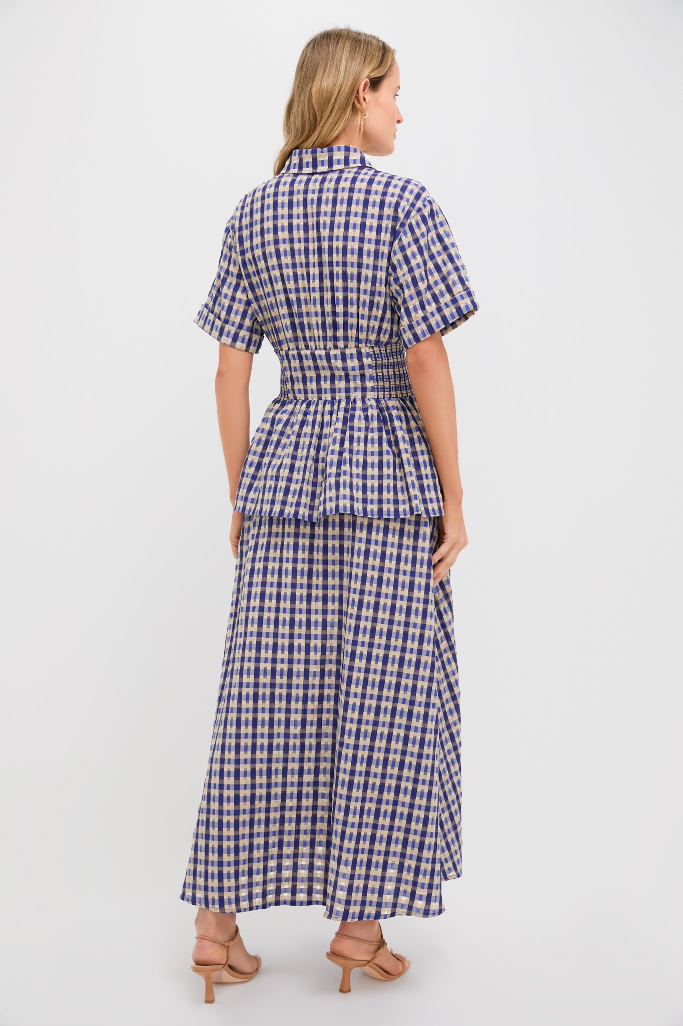 Navy Check Boogie Woogie Bugle Boy Dress