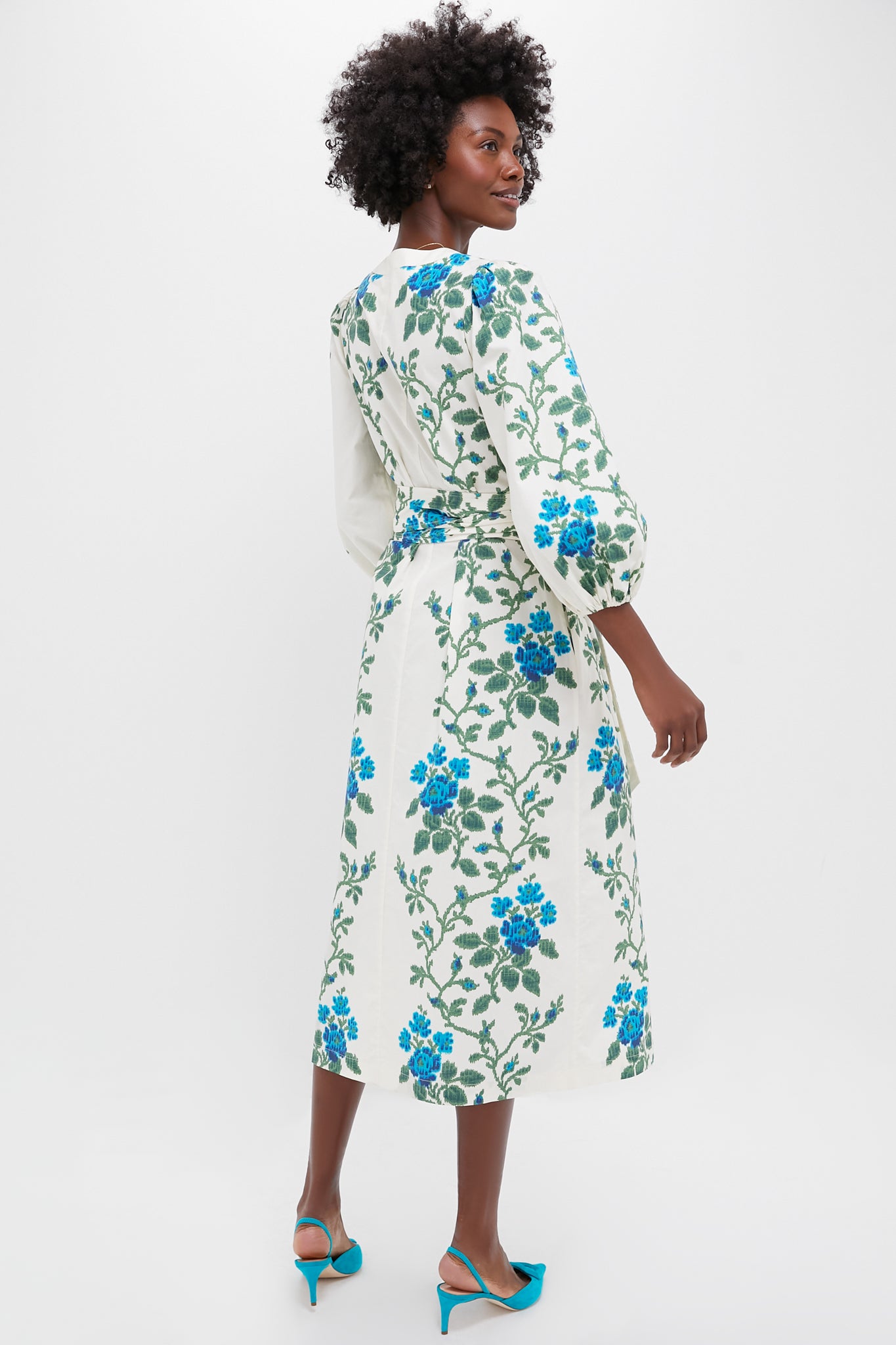 cerulean vine cotton poplin lachlan dress Sale: Cerulean Vine Cotton Poplin Lachlan Dress - STACIE FLINNER