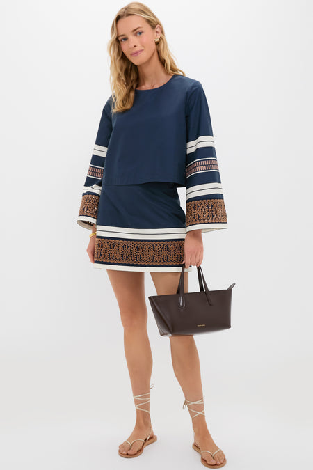 Riverside Stripe Cotton Eyelet Maxine Top