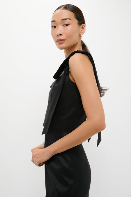 Black Taffeta Greer Top