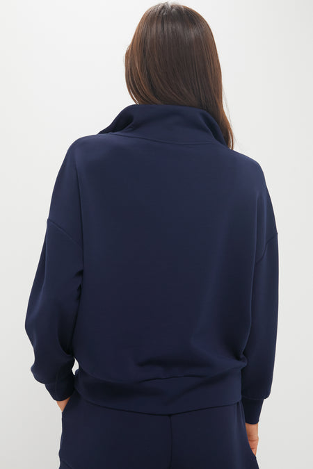 Navy Hawley Half Zip Sweat