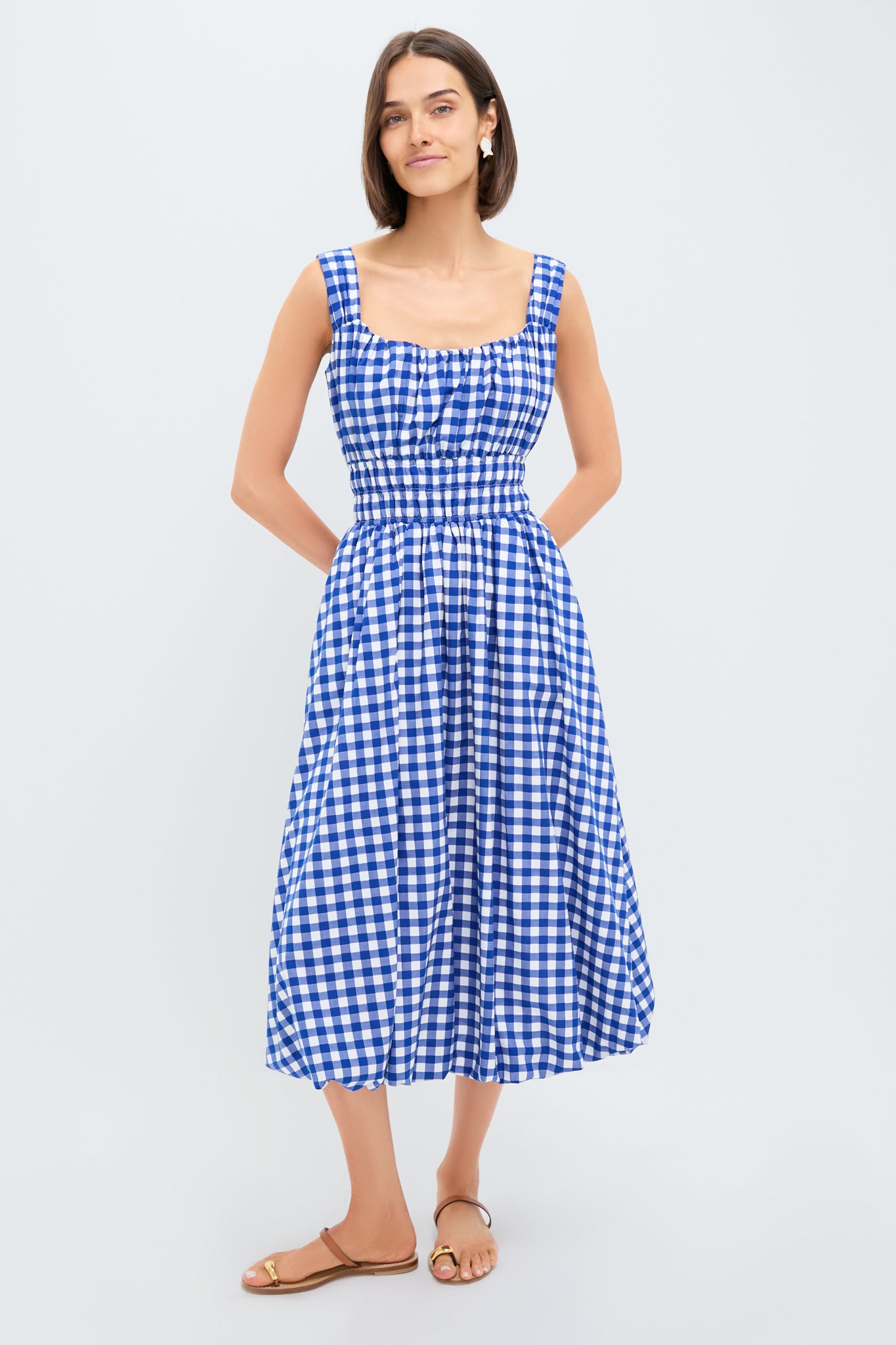 Navy Neci Gingham Tank Dress
