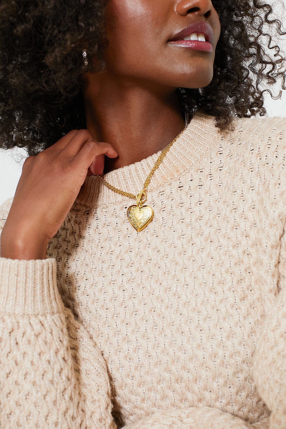 Gold Heart Pendant Necklace