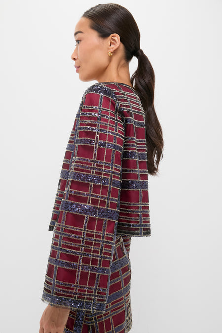 Sequin Plaid Maxine Top