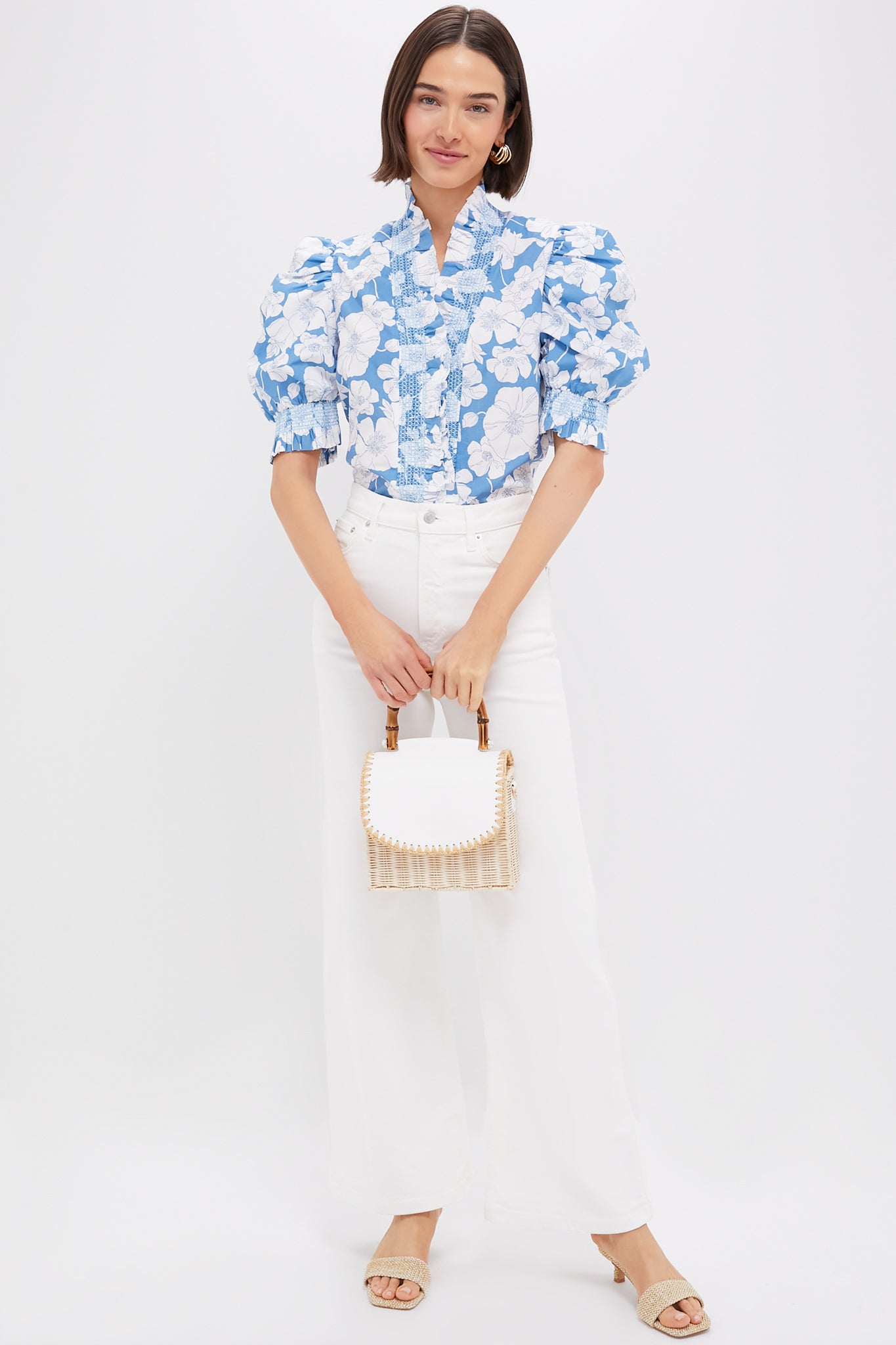 White and Natural Charli Box Bag