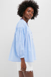 Chambray Band Collar Ashton Popover Top