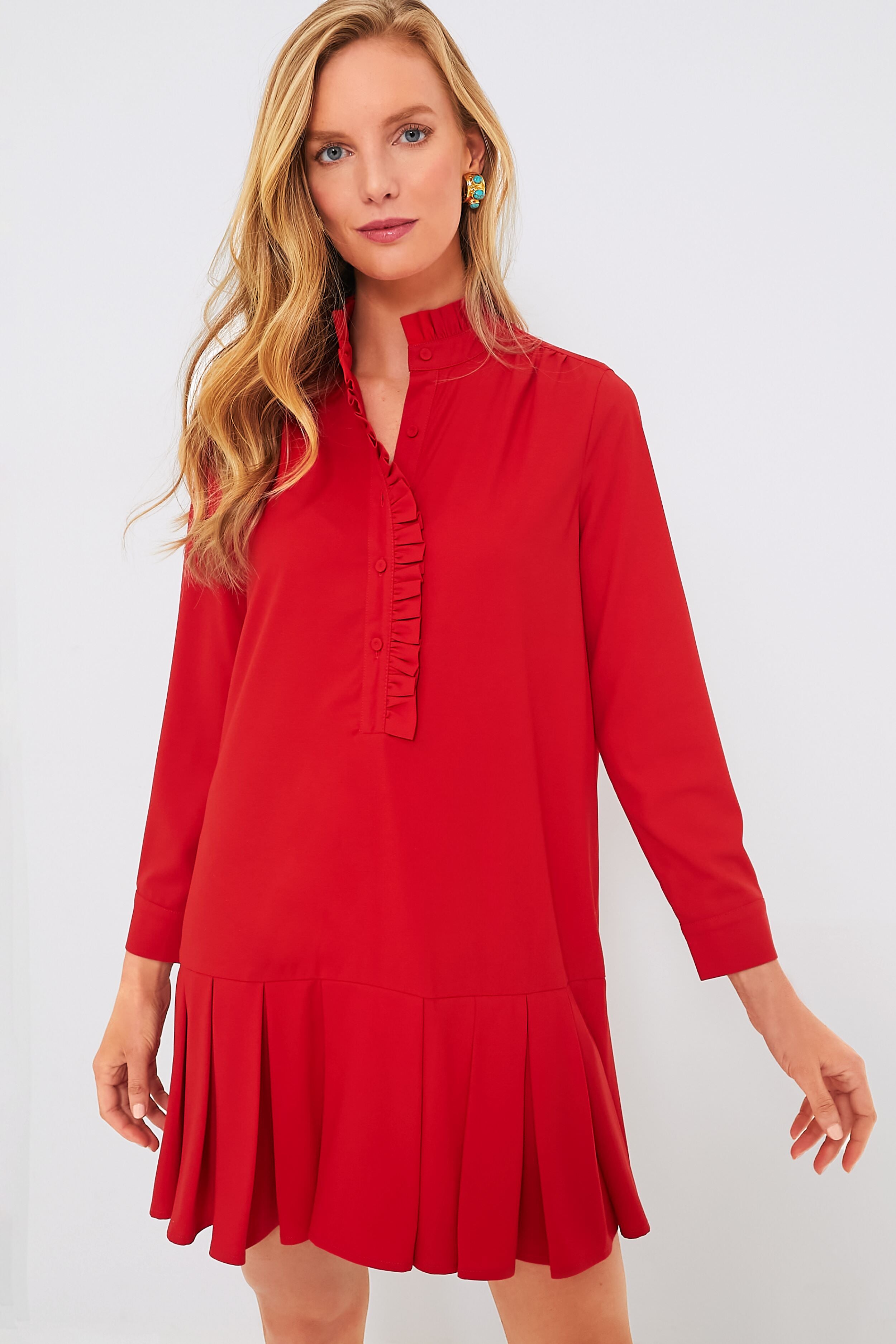 Red Crepe Tate Dress | Tuckernuck