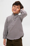 Burgundy Check Mateo Long Sleeve Boy Shirt