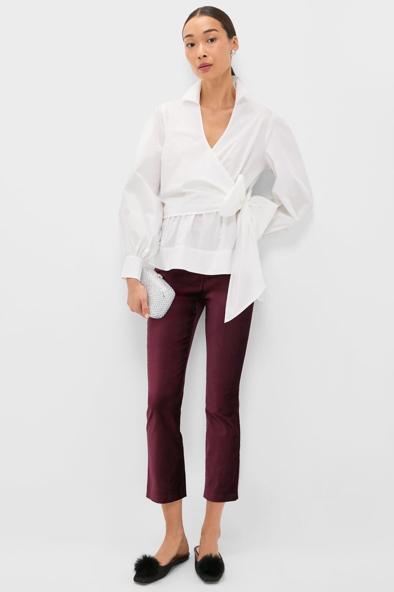 Black Silk Faille Nilli Flats with Pom Pom